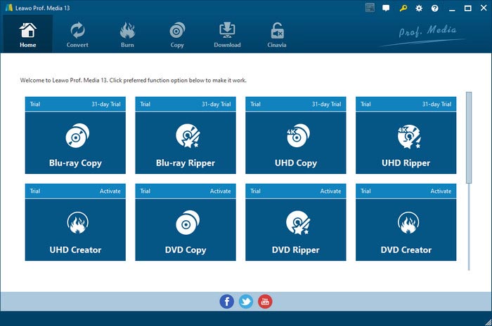 Interface de l'Extracteur de Blu-ray de Leawo