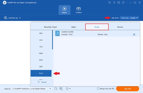 FLAC Formatını Seçin