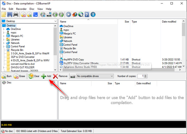 CD Burner Add Files