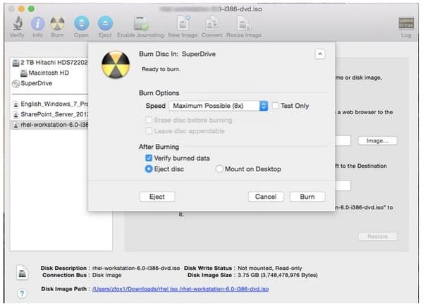 Graver ISO sur DVD sur Mac avec Disk Utility