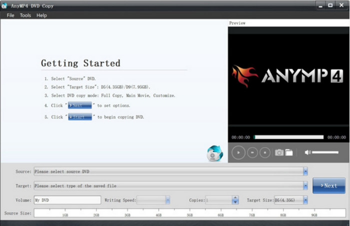 AnyMP4 ダウンロード ISO ファイルをアップロード