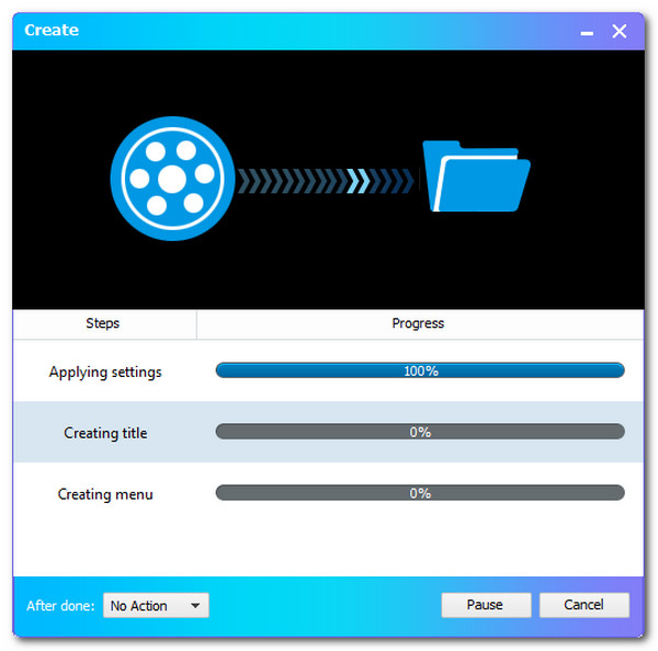 Proceso de carga del creador de Blu-ray