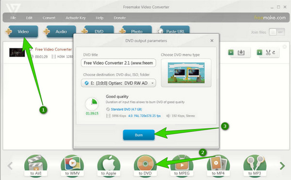 Freemake DVD Creator Convertir