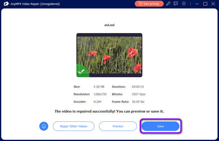 Získejte video Klikněte na Uložit