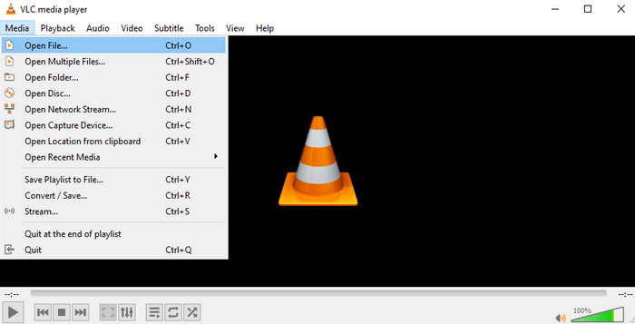 Öffnen Sie die Datei in VLC