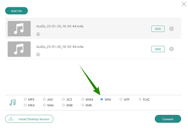 Salida de entrada de configuración en línea