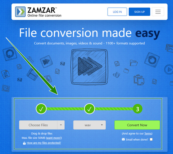 Conversion ZamZar en ligne