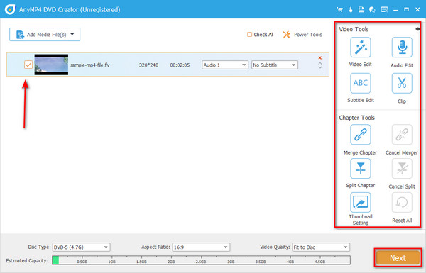 Outils électriques AnyMP4 en option