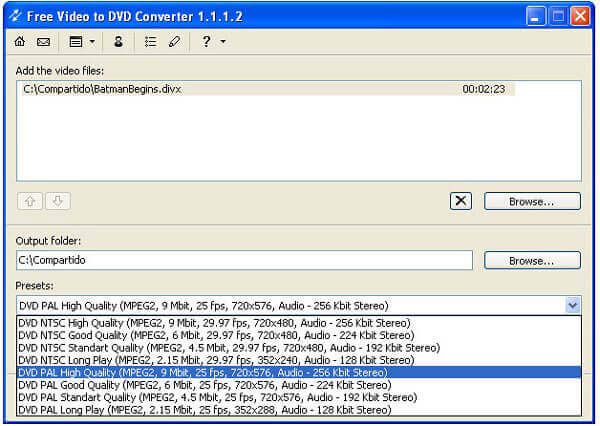 免費視頻到DVD轉換器