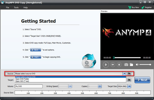 AnyMP4 DVD Копия Папка для загрузки