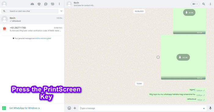 Screenshot WhatsApp on Web