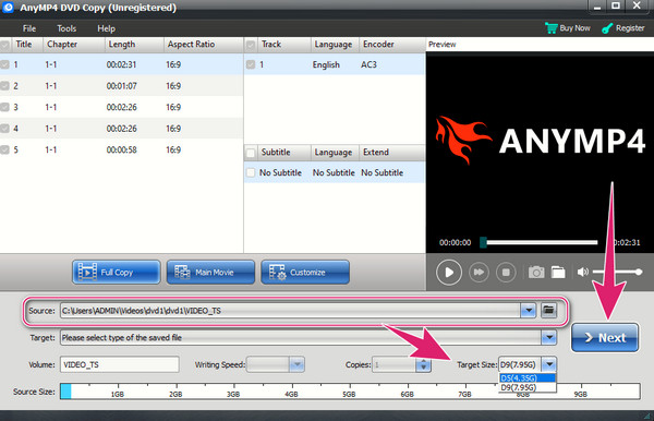 AnyMP4 DVD Copy Load