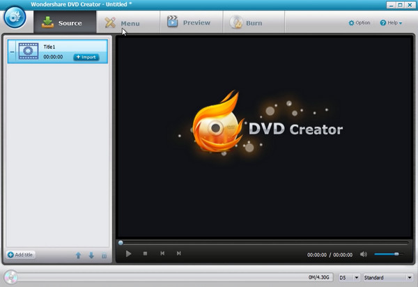 Wondershare DVD-menu