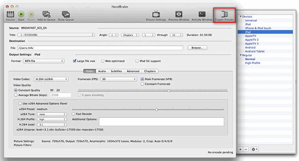 Handbrake-DVD auf iPad