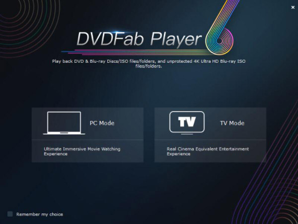 Modos de reproductor DVDFab