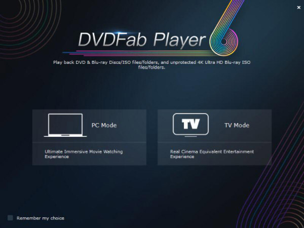 Modos do reprodutor DVDFab