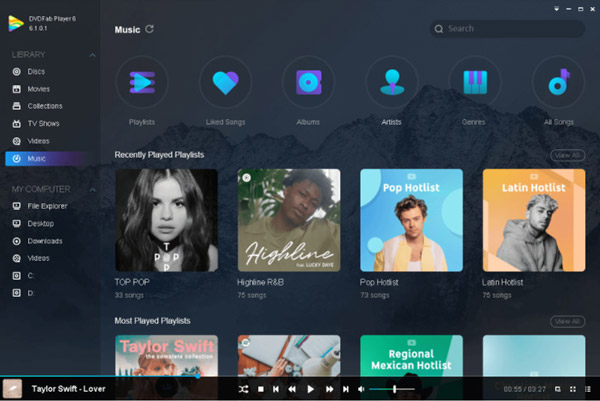 DVDFab-плеер с музыкой