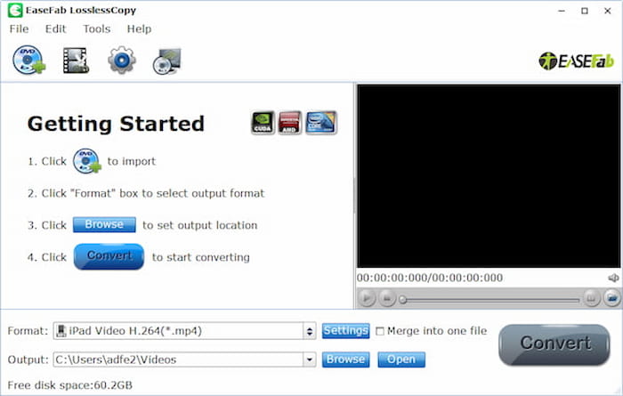 EaseFab Blu-ray Ripper-interface