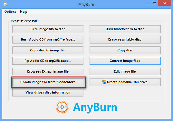 Programa de Interface AnyBurn