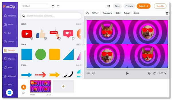 FlexClip per creare collage GIF