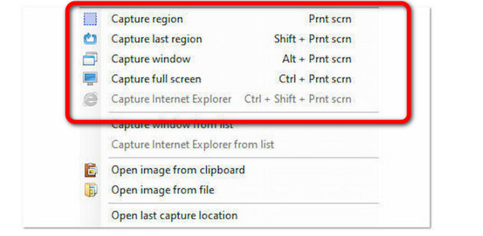 Les raccourcis clavier prennent une capture d'écran