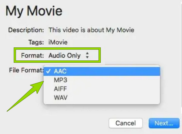 Экспорт iMovie