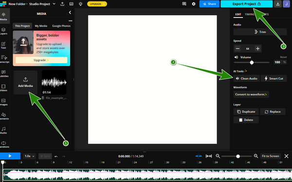 Kapwing Remove Background Noise from Audio