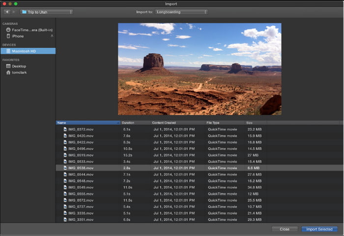 Importera rippade videor iMovie Mac