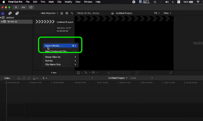 Importer des médias Final Cut Pro