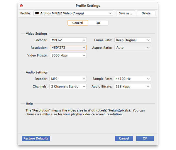 Settings MPG