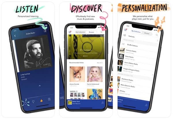 Application de lecteur de musique Pandora