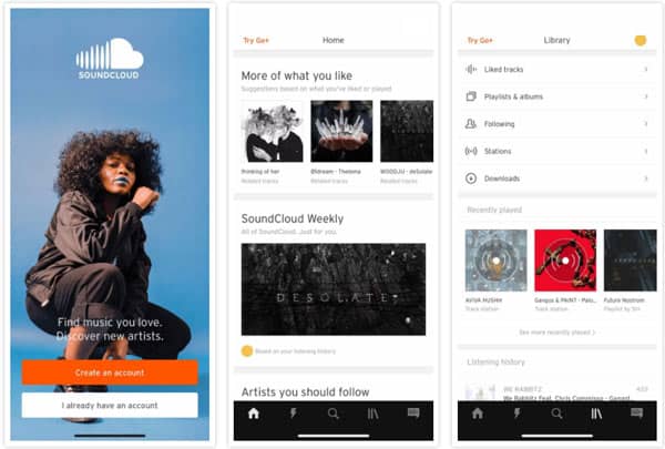 Aplicación SoundCloud Music Player