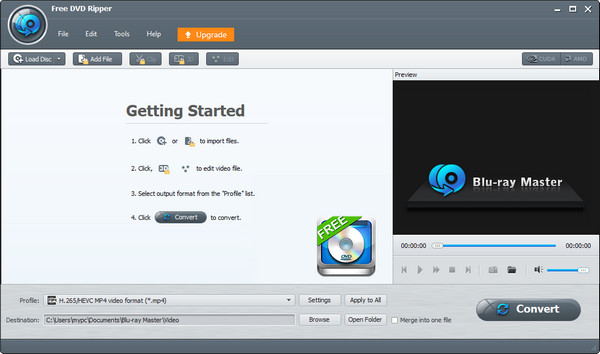 Interface d'extraction de DVD gratuite Bluray Master