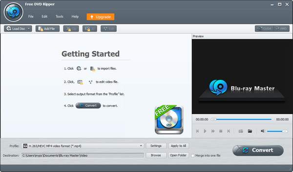 Interfaz de Bluray Master Free DVD Ripper