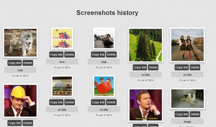 Screenshot History
