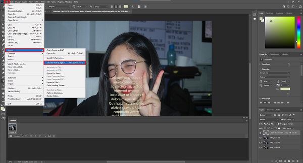Photoshopin vienti
