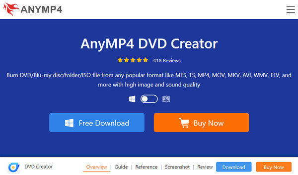 AnyMP4 DVD Creator Interface