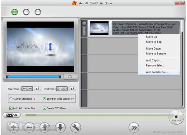 Autor de DVD Winx gravar M4V em DVD