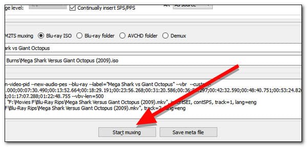 Tsmuxer MkvからBlu-rayへの多重化の開始