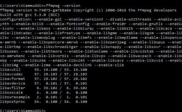 ffmpeg για τα παράθυρα