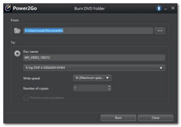 Power2go Video Disc Dvd Folder