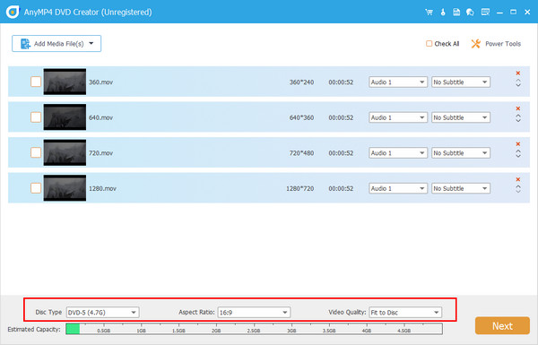 Ajuste de configuración de DVD de AnyMP4