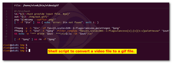 FFmpeg Convertir Vide a GIF Transcripción