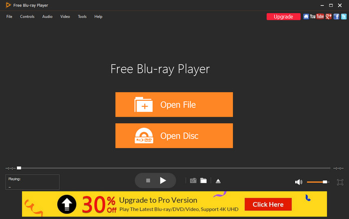 Бесплатный интерфейс инструмента проигрывателя Blu-ray