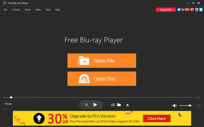 Bezplatné rozhraní nástroje Blu-ray Player