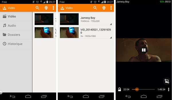 VLC spielt Avi-Datei auf Android ab