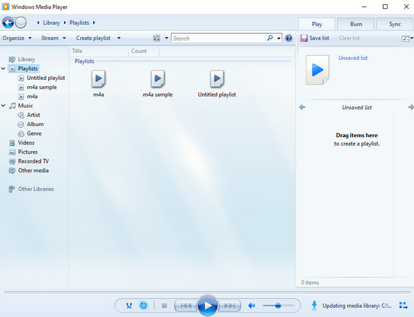 A Windows Media Player