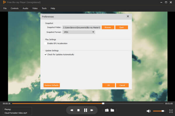 adjust screenshot settings