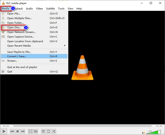 VLC Indlæs disk