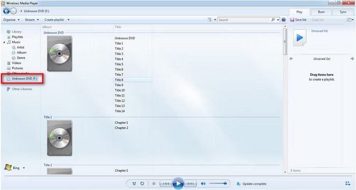 Windows Media Player DVD afspelen